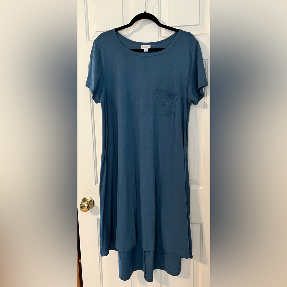 Lularoe XL Blue Carly High Low Dress